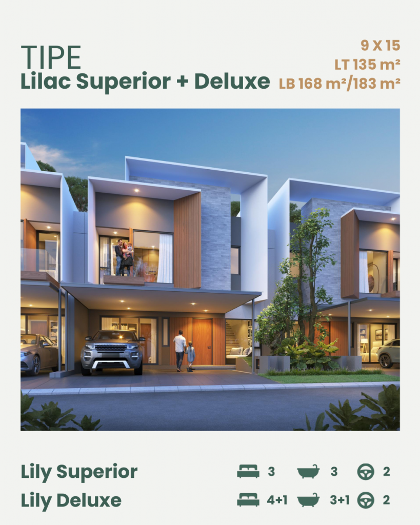 Fasad Tipe Lilac Superior dan Deluxe Northwest Hill Citraland Utara Surabaya Barat