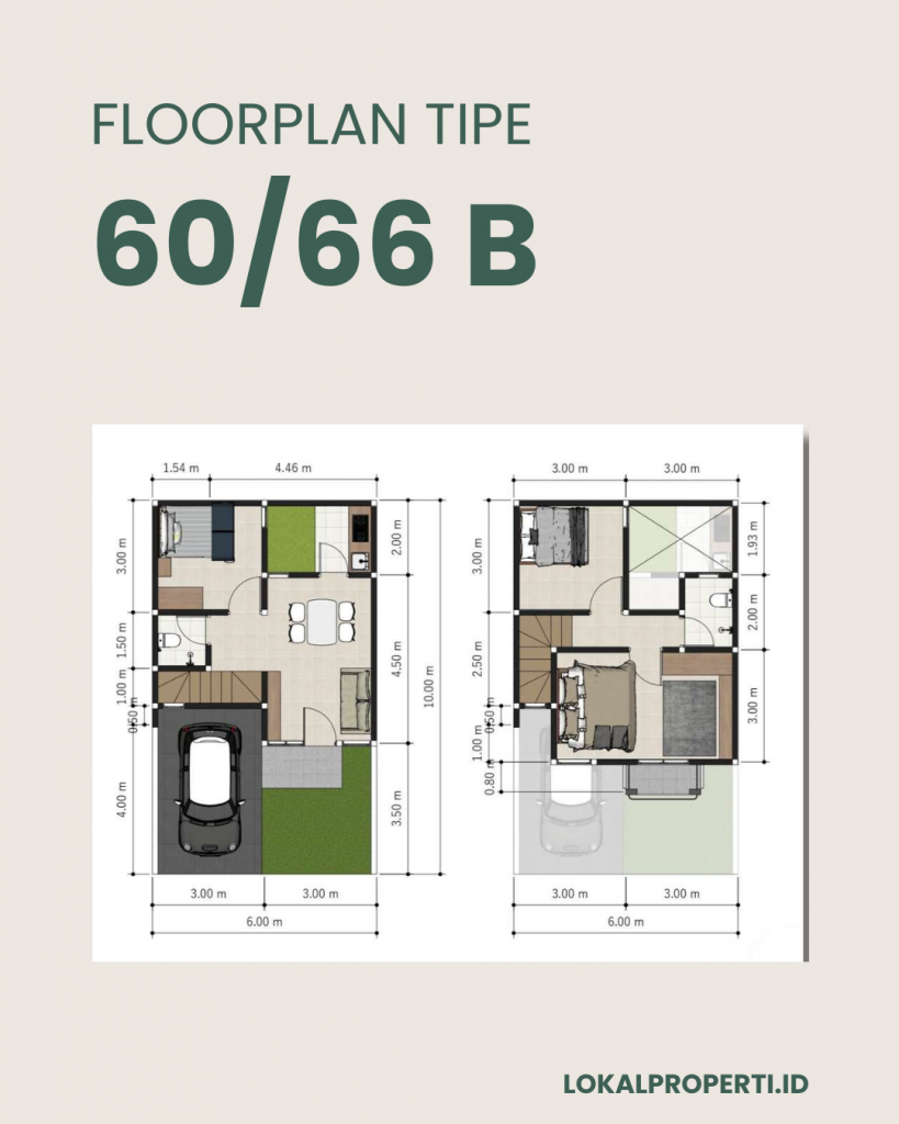 Floorplan Tipe 60_66 6x10 Alana Palace Regency Gunung Anyar Surabaya