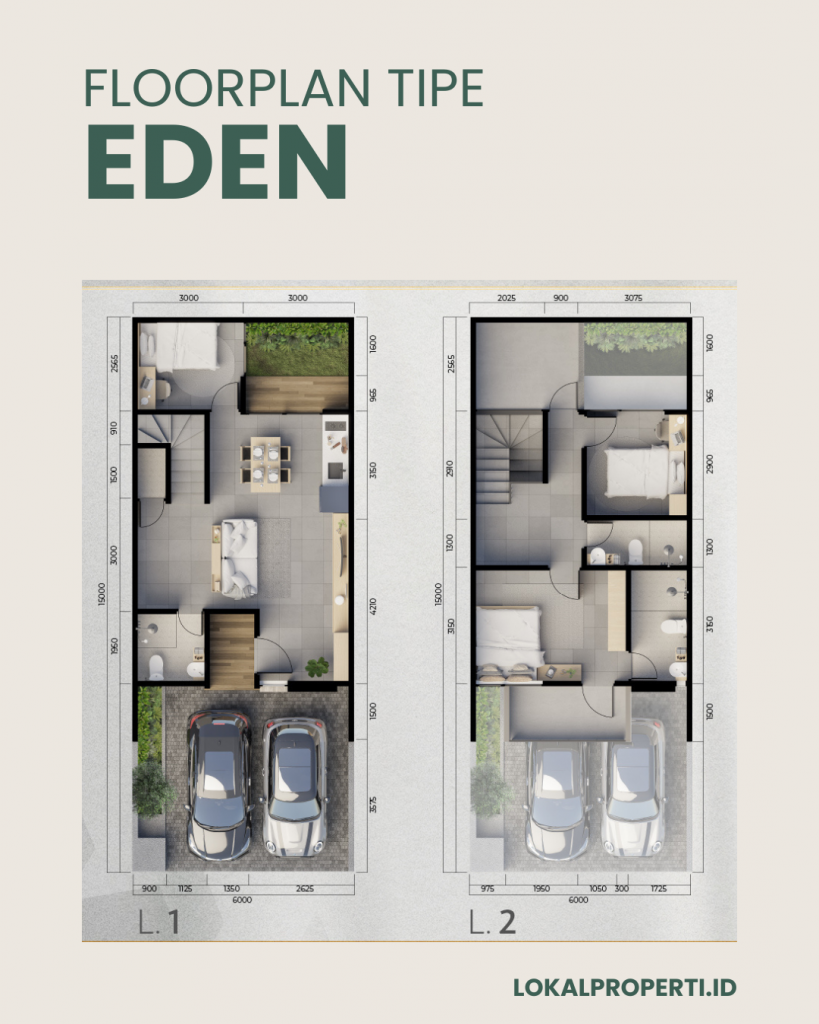 Floorplan Tipe Eden Central Park MERR Tahap 4