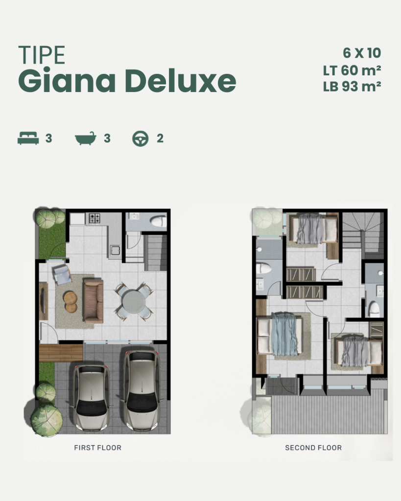 Floorplan Tipe Giana Deluxe Northwest Garden Citraland Utara