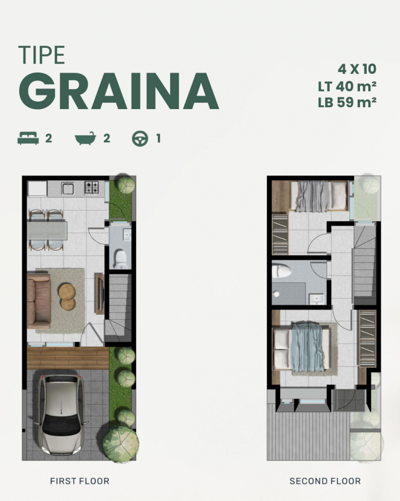 Floorplan Tipe Graina Northwest Garden Citraland Utara