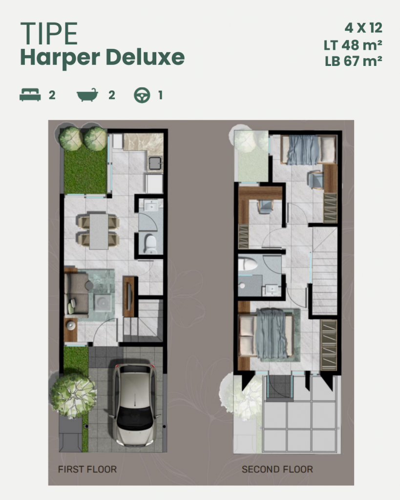 Floorplan Tipe Harper Deluxe Northwest Hill Citraland Utara Surabaya Barat