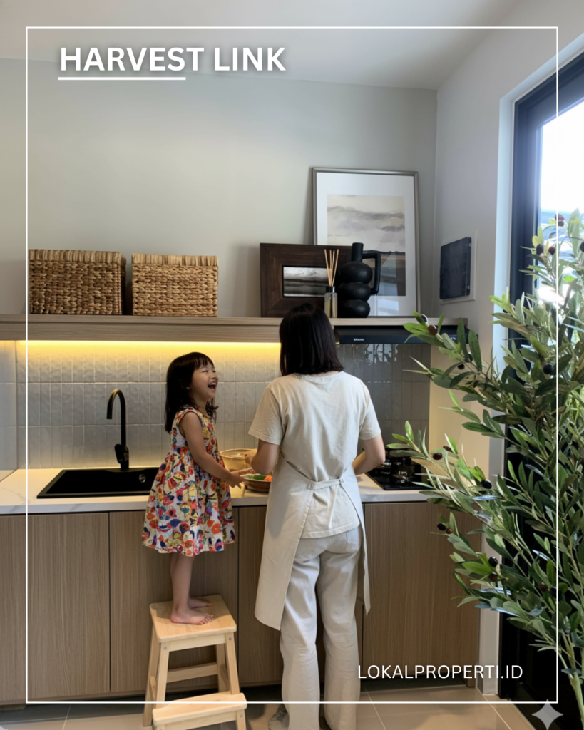 Rumah Contoh Harvest Link Area Dapur Yang Fungsional Dan Terhubung Dengan Area Servis Atau Halaman Belakang