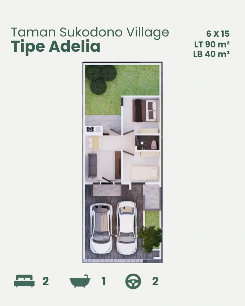 Taman Sukodono Village Sidoarjo Tipe Adelia Floorplan