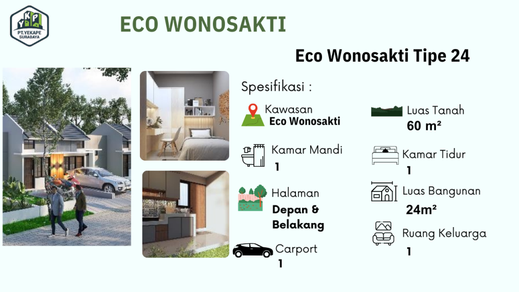 Harga dan KPR Perumahan YKP Eco Wonosakti Wonorejo Rungkut Surabaya Timur Tipe 24 600 juta