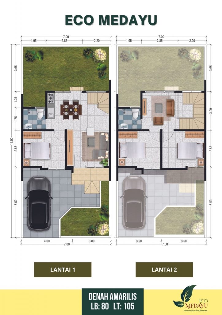 Harga dan KPR Rumah YKP Eco Medayu Tipe Amarilis 7x15